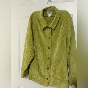 CJ Banks Light Green velour Feel Jacket